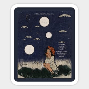 Mushroom girl under three moons Sticker